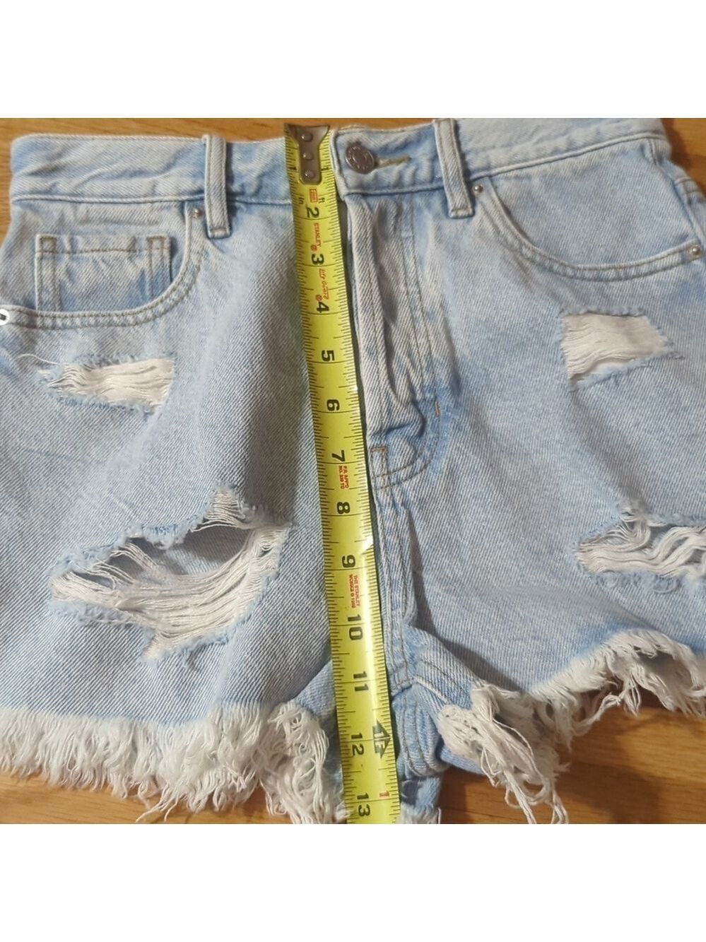 PacSun High Rise Jean Shorts Button Fly Size 25 - Picture 9 of 12